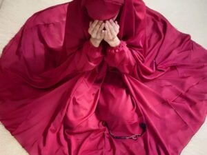 Simple PRAYER Stitch Chader With Sleeves Swiss Lawn